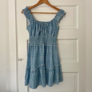 Blue and White Patterned Sun Dress